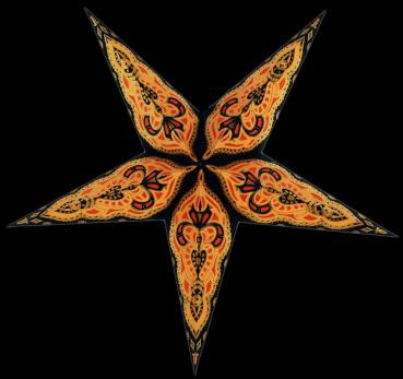 Baby Sumita Black / Orange - Foldable glowing Paperstar with 5 points, 40 cm